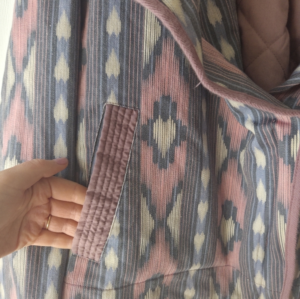 BLANKNYC Cropped Jacket L in Open Sky NWT Pink Black Boho Aztec - Picture 5 of 10